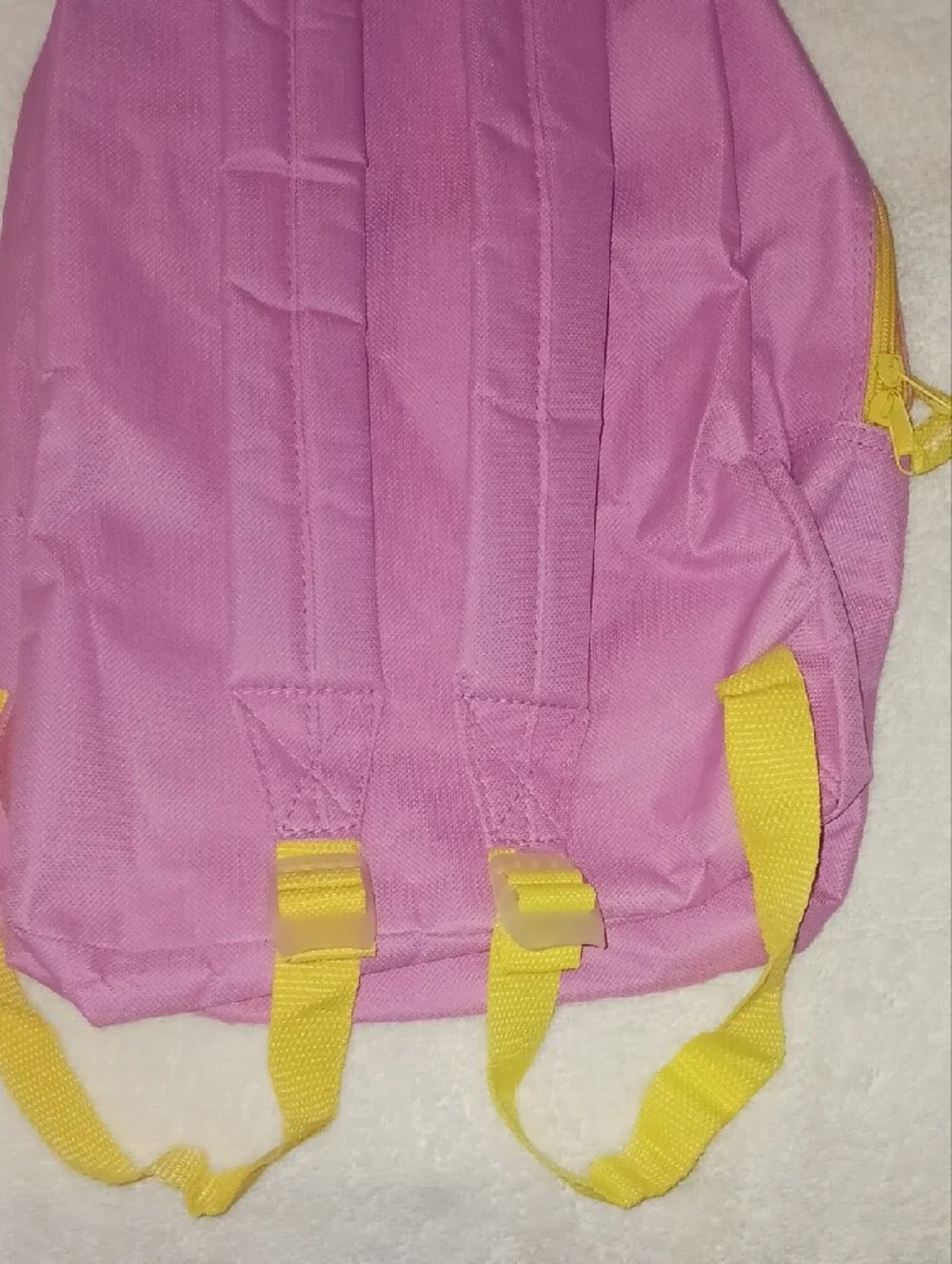 Kids Pink Heart-Print Backpack with Yellow Trim